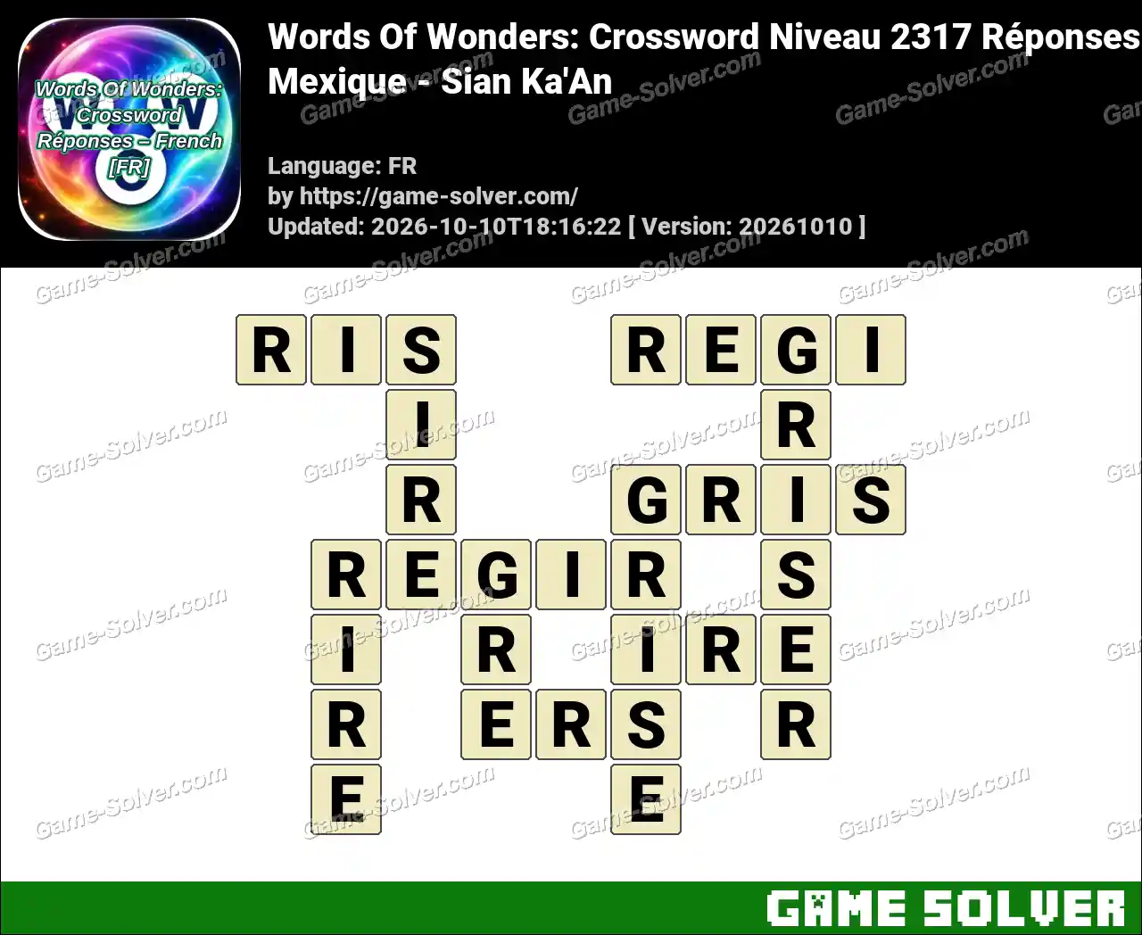Words Of Wonders: Crossword Niveau 2317 Réponses – Mexique – Sian Ka’An
